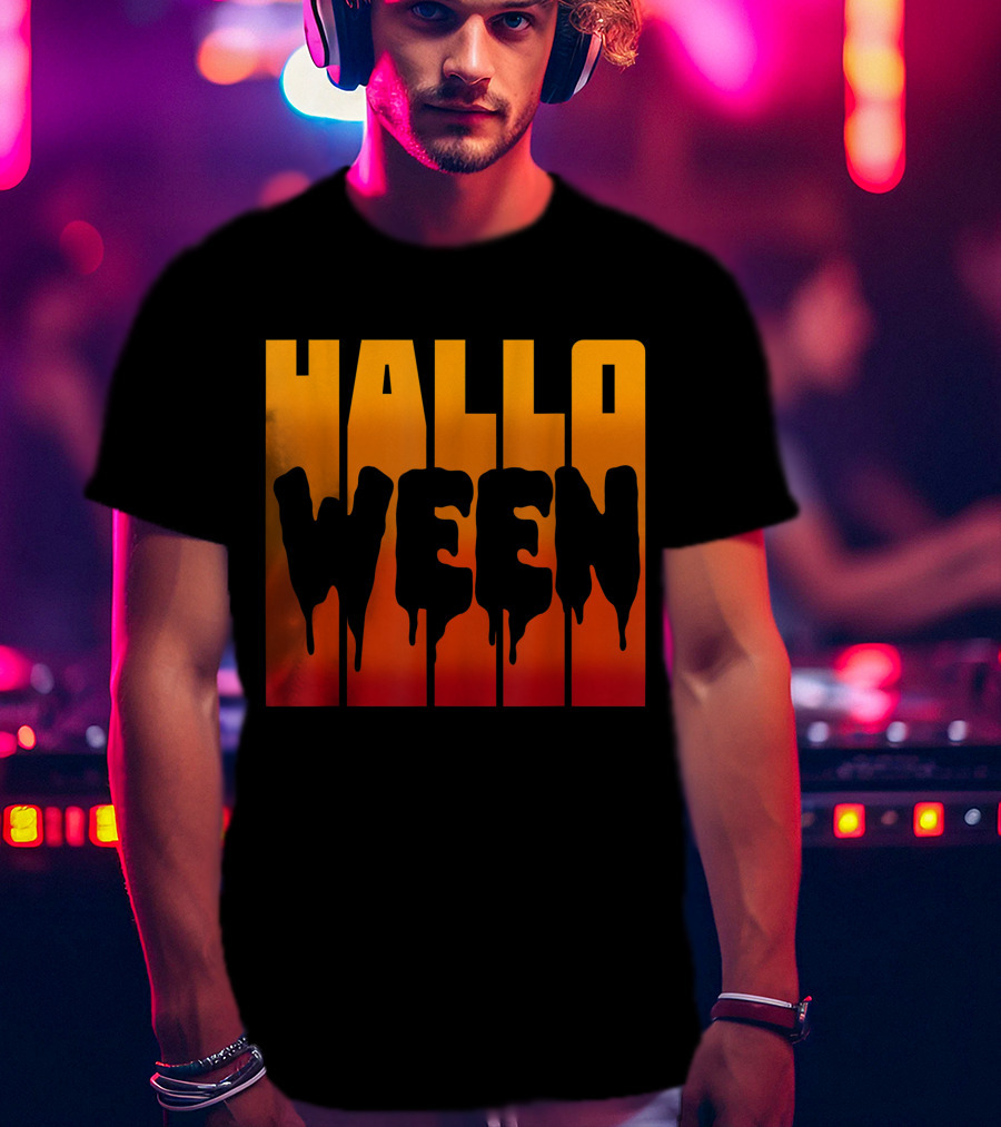 Halloween Dripping Text T-Shirt