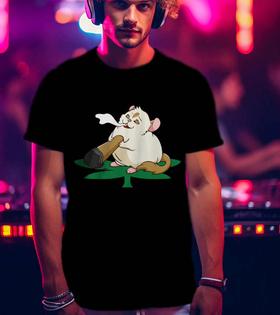 Chinchillin Weed Smoking Chinchilla THC Marijuana Cannabis Leaf T-Shirt