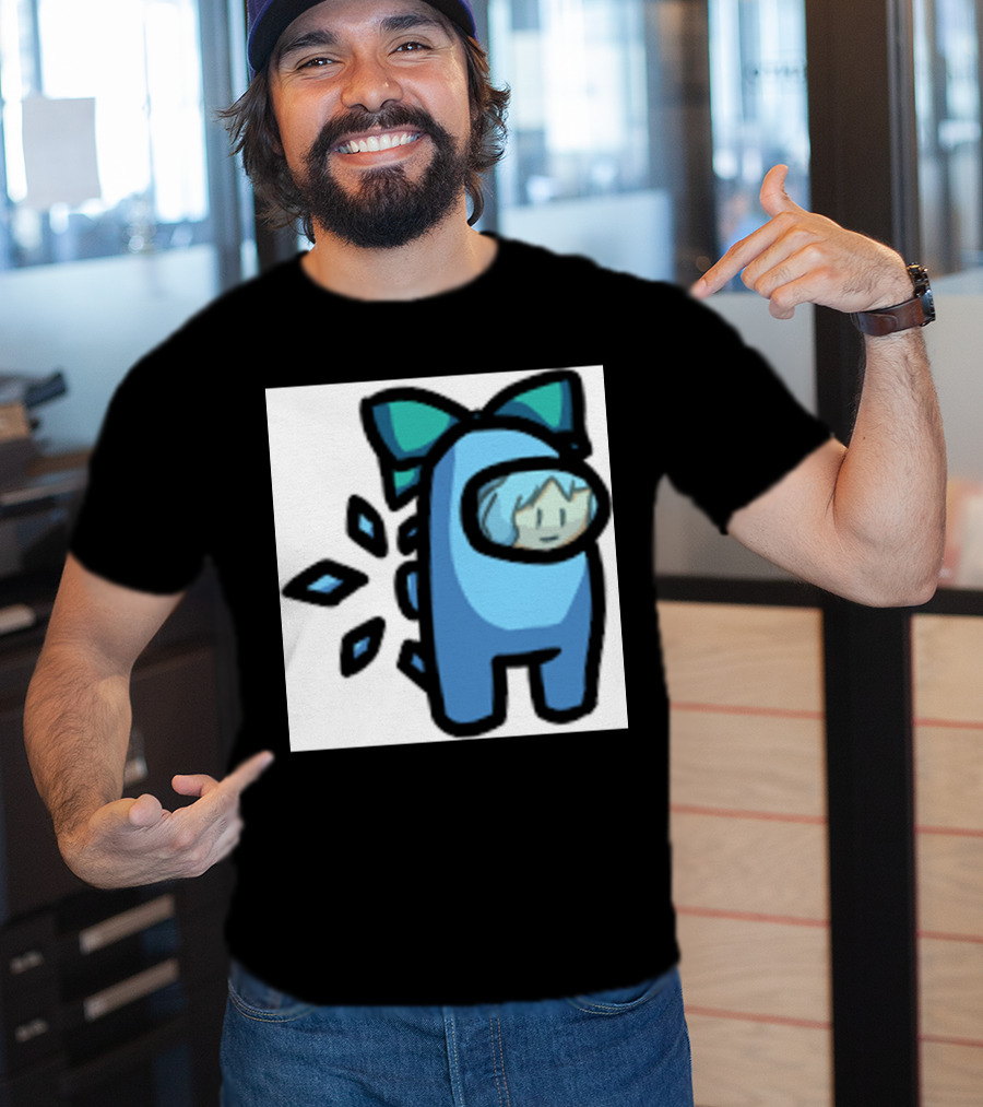 Among Us Blue Crewmate With Bow Gamer Girl T-Shirt