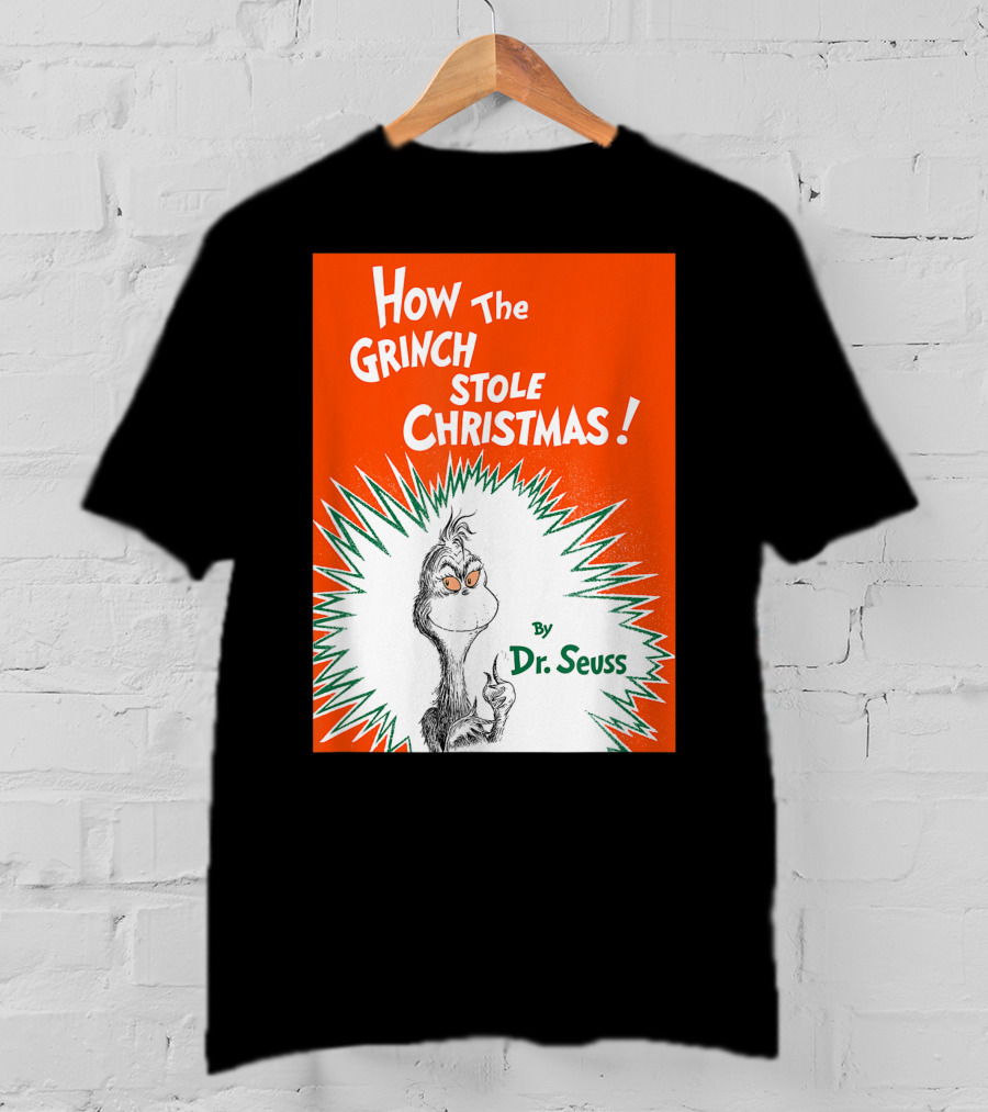 How The Grinch Stole Christmas By Dr. Seuss Book Cover T-Shirt