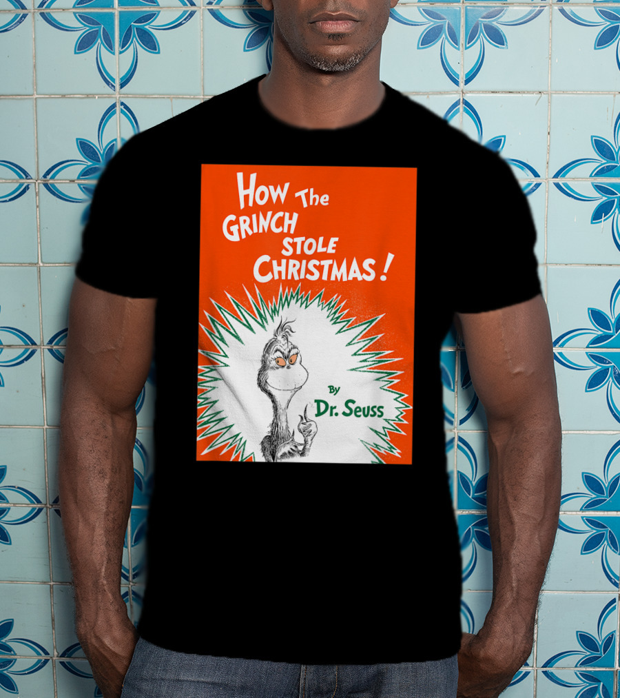How The Grinch Stole Christmas By Dr. Seuss Book Cover T-Shirt