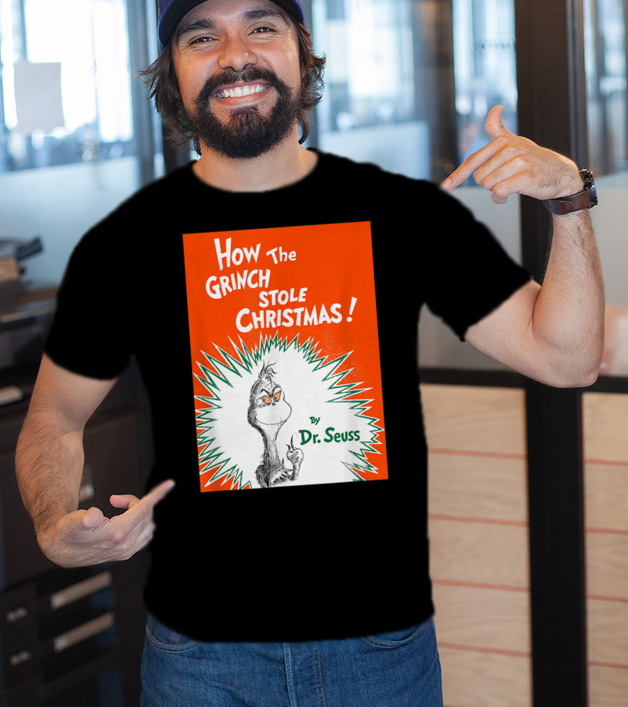 How The Grinch Stole Christmas By Dr. Seuss Book Cover T-Shirt