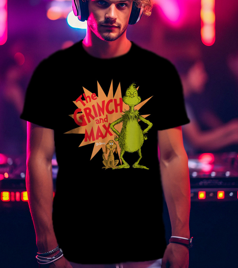 The Grinch And Max Dr. Seuss Burst T-Shirt