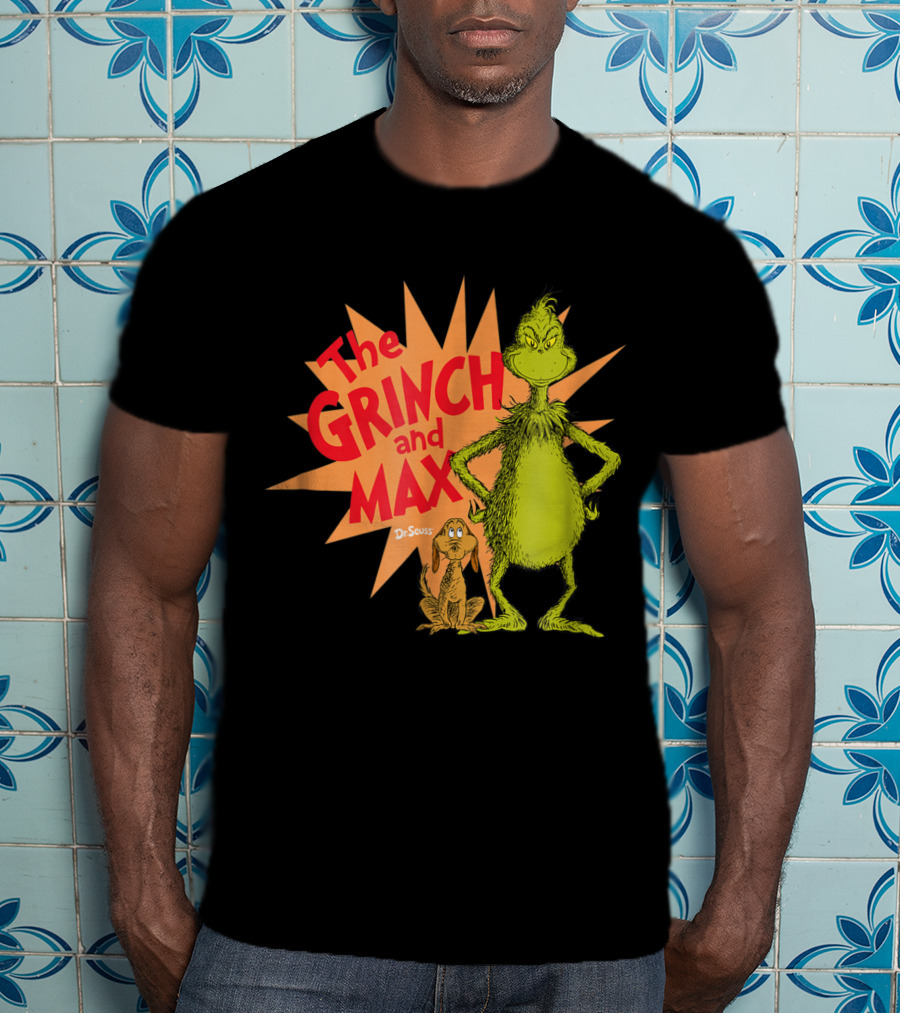 The Grinch And Max Dr. Seuss Burst T-Shirt