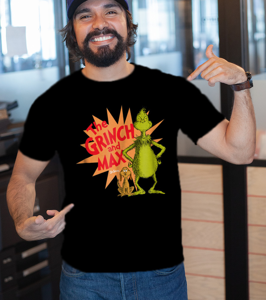 The Grinch And Max Dr. Seuss Burst T-Shirt