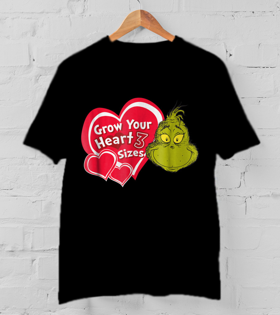 Dr Seuss Grinch Grow Your Heart 3 Sizes T-Shirt