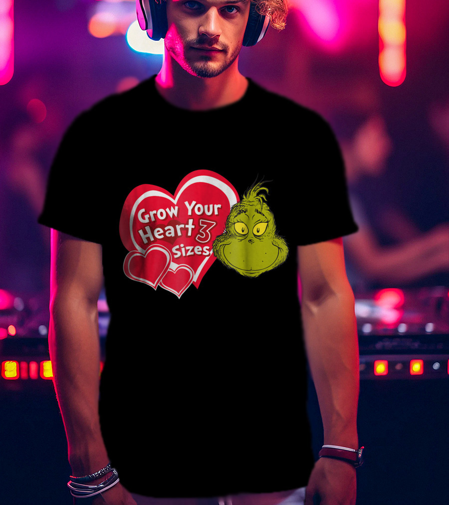 Dr Seuss Grinch Grow Your Heart 3 Sizes T-Shirt