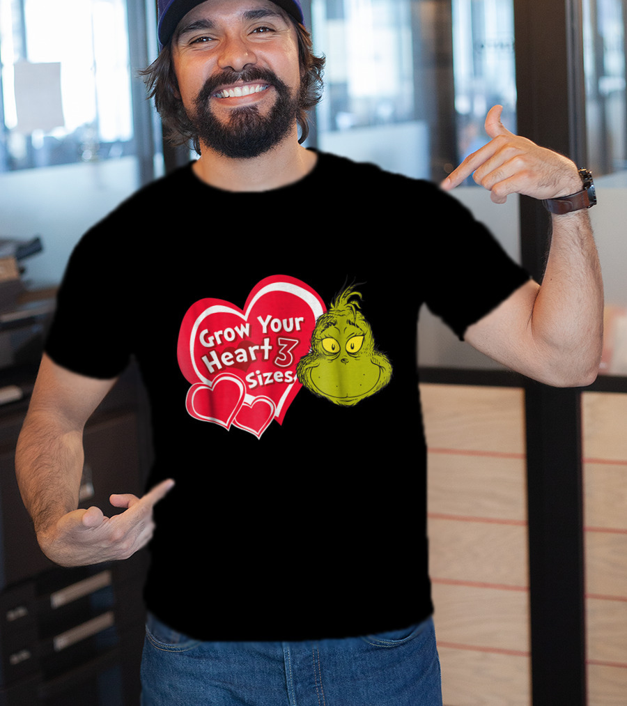 Dr Seuss Grinch Grow Your Heart 3 Sizes T-Shirt