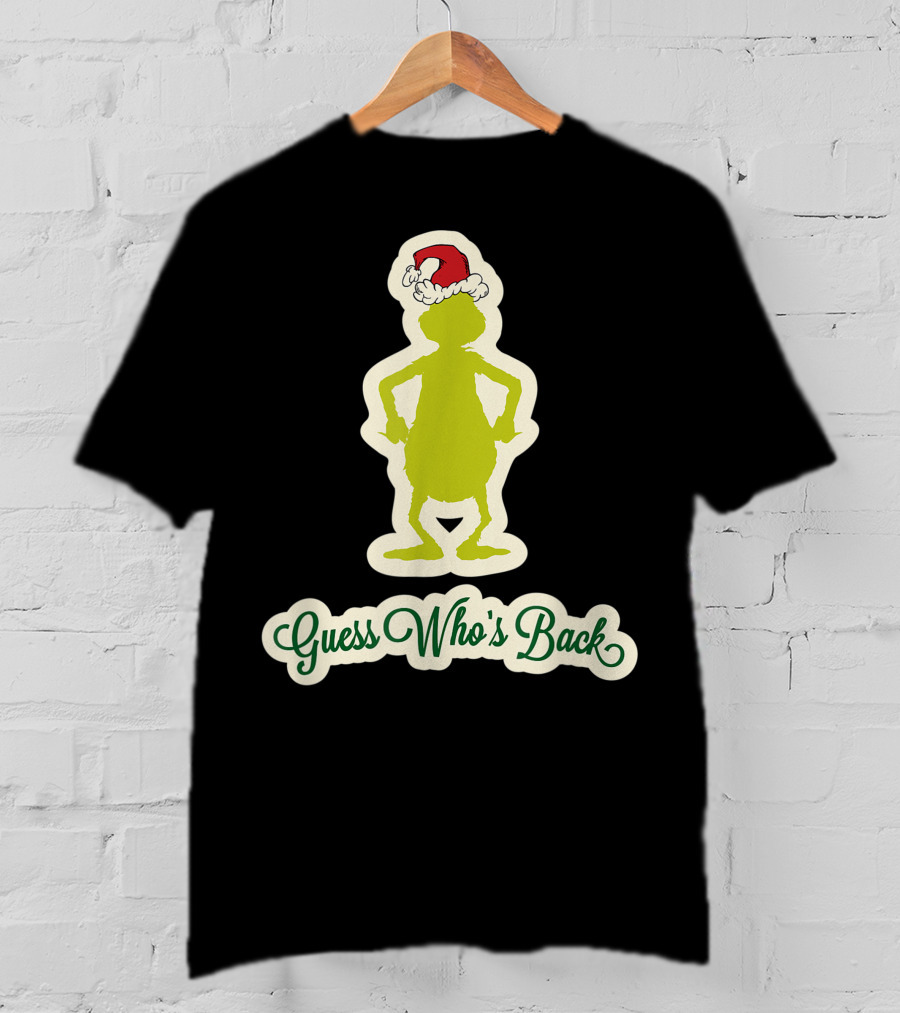 Dr Seuss Grinch Guess Who's Back Santa Hat T-Shirt