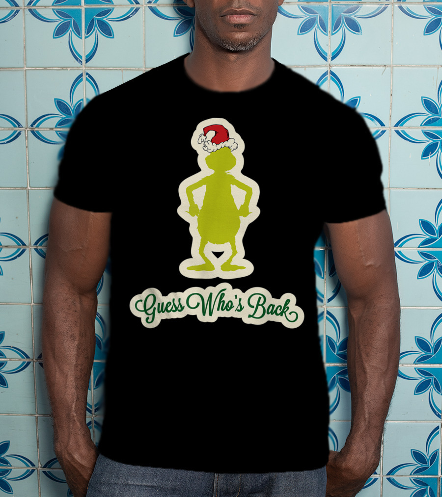 Dr Seuss Grinch Guess Who's Back Santa Hat T-Shirt