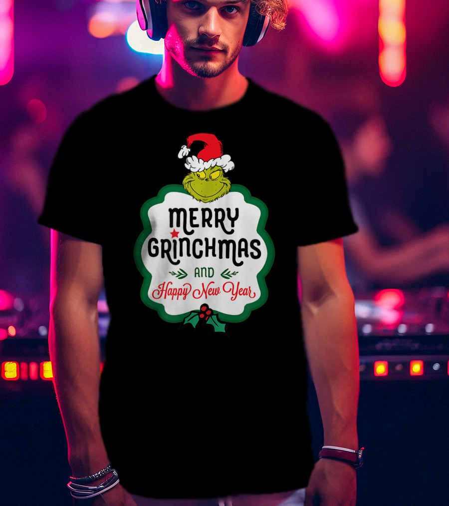Merry Grinchmas And Happy New Year Dr Seuss Grinch T-Shirt