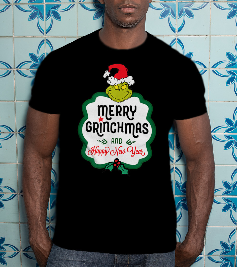 Merry Grinchmas And Happy New Year Dr Seuss Grinch T-Shirt
