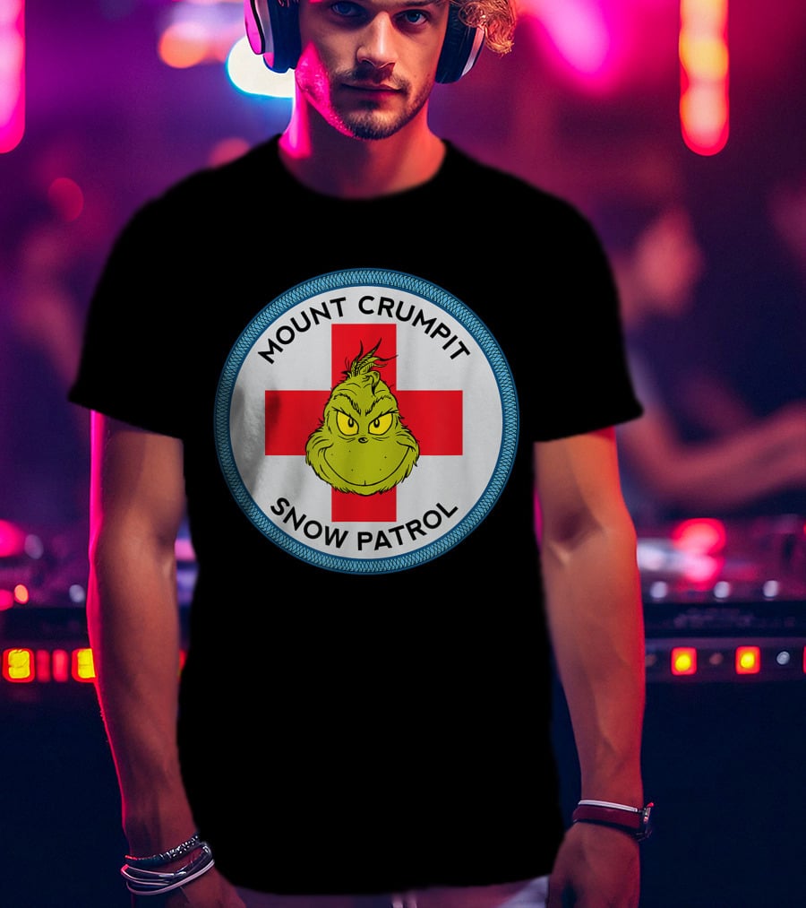 Mount Crumpit Grinch Snow Patrol Red Cross Badge T-Shirt
