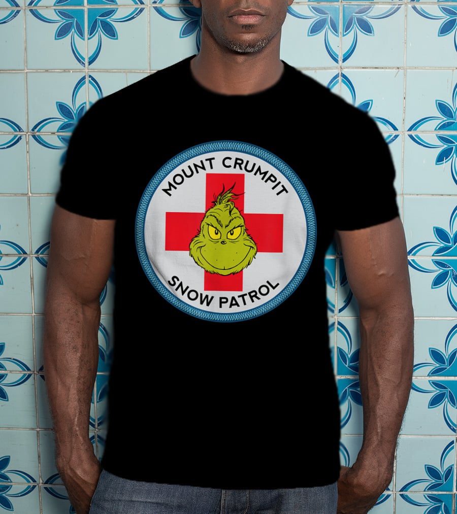 Mount Crumpit Grinch Snow Patrol Red Cross Badge T-Shirt