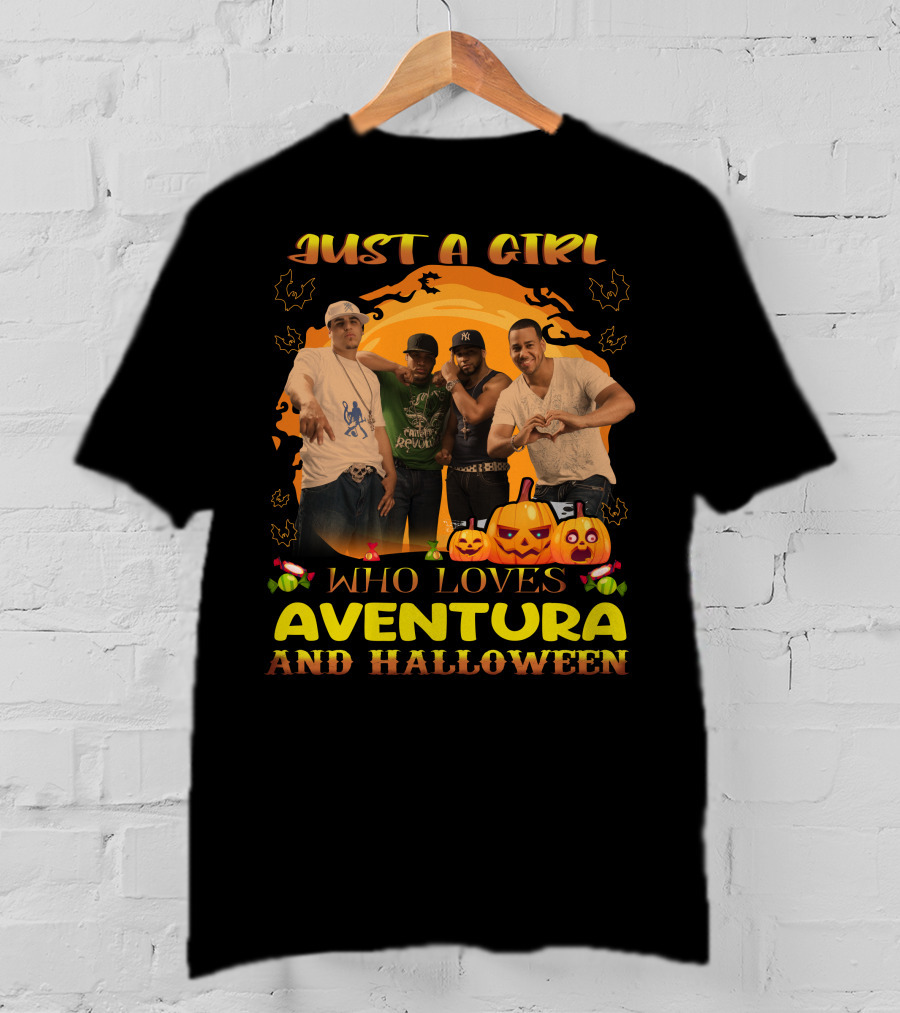 Just A Girl Who Loves Aventura And Halloween Pumpkins And Bats T-Shirt
