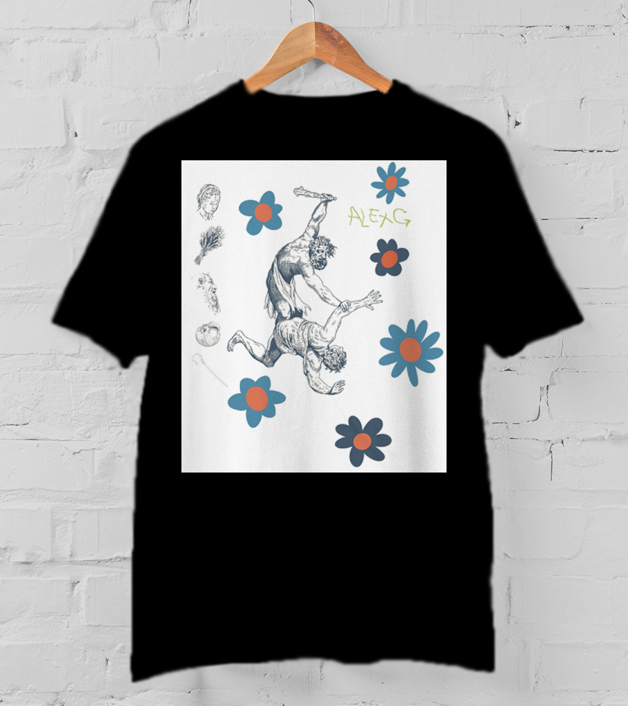 Alex G Floral Mythical Battle With Blue And Orange Flowers T-Shirt