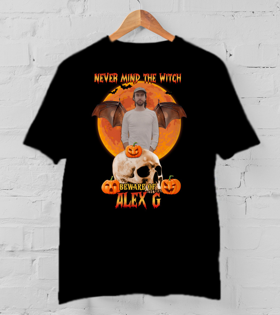 Never Mind The Witch Beware Of Alex G Halloween Skull Pumpkins T-Shirt