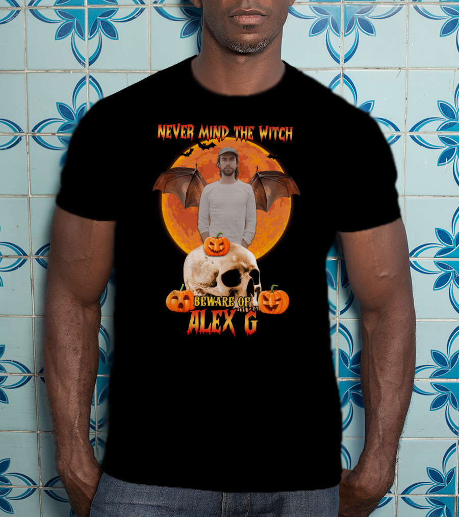 Never Mind The Witch Beware Of Alex G Halloween Skull Pumpkins T-Shirt