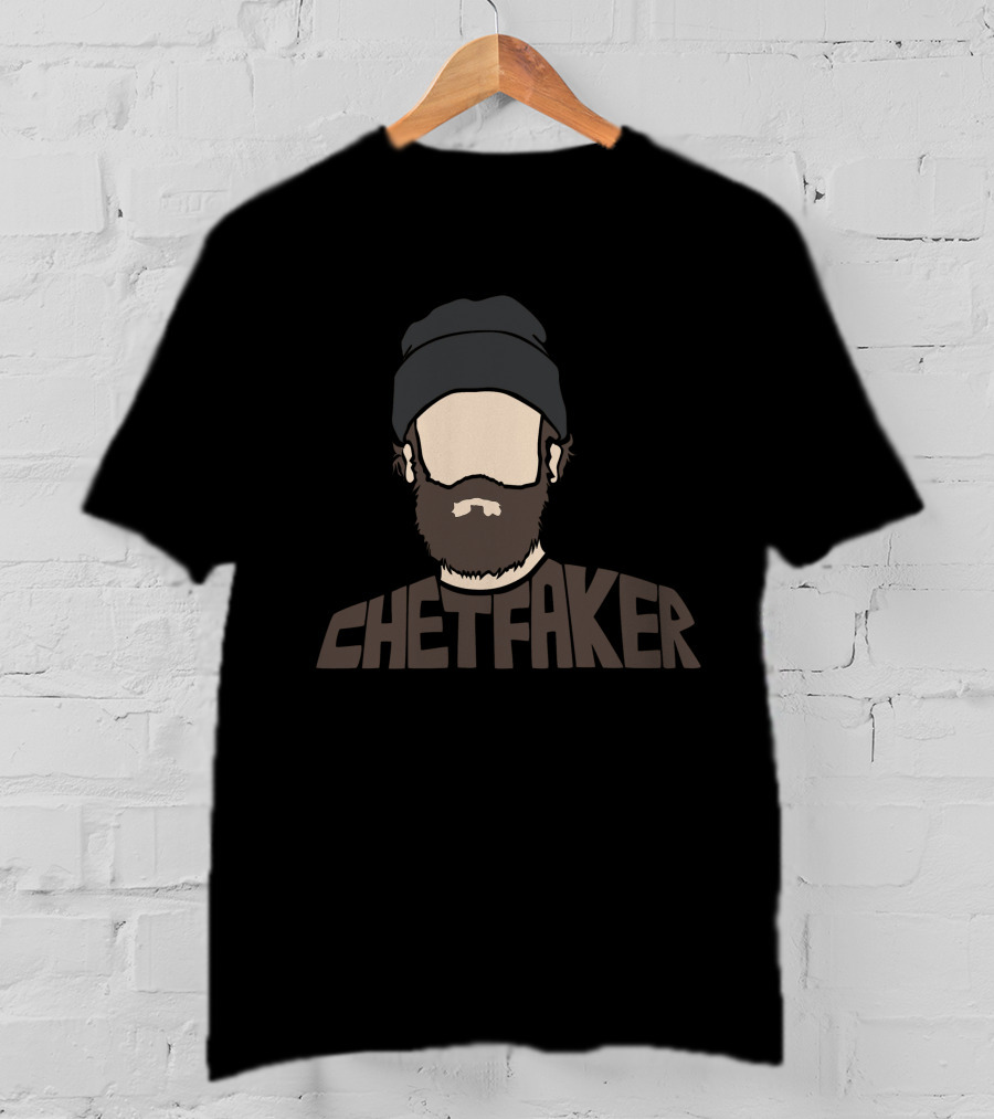 Chet Faker Bearded Man With Beanie Minimalist Face T-Shirt