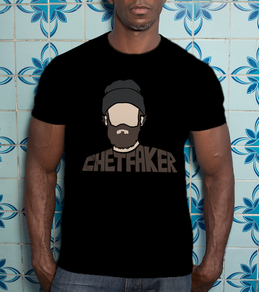 Chet Faker Bearded Man With Beanie Minimalist Face T-Shirt