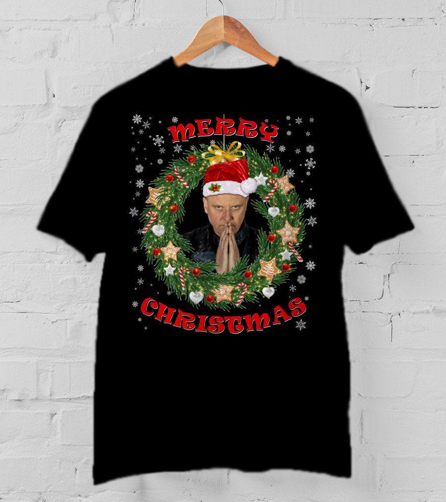 Merry Christmas Glenn Gregory Santa Hat Wreath T-Shirt