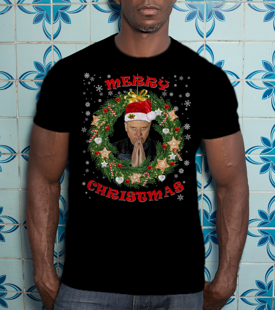 Merry Christmas Glenn Gregory Santa Hat Wreath T-Shirt