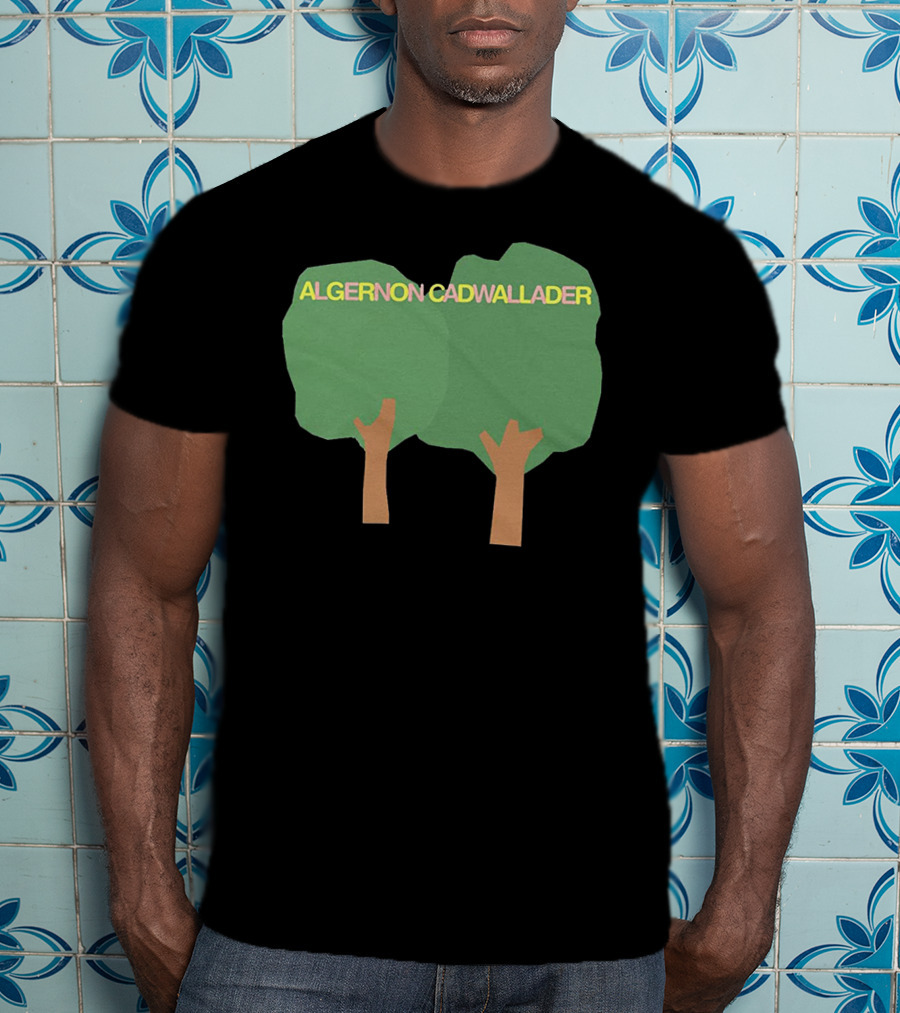 ALGERNON CADWALLADER Two Green Trees With Brown Trunks On A T-Shirt