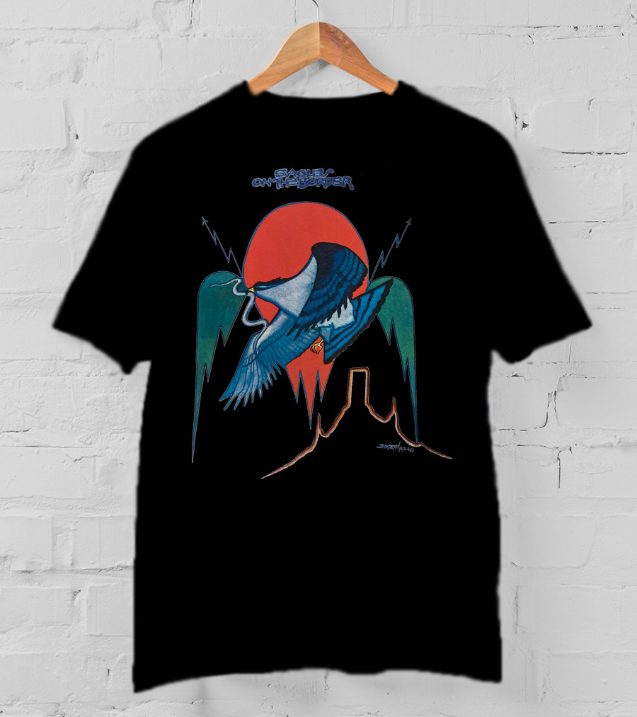 Eagles On The Border Album Art Bird Desert Scene T-Shirt
