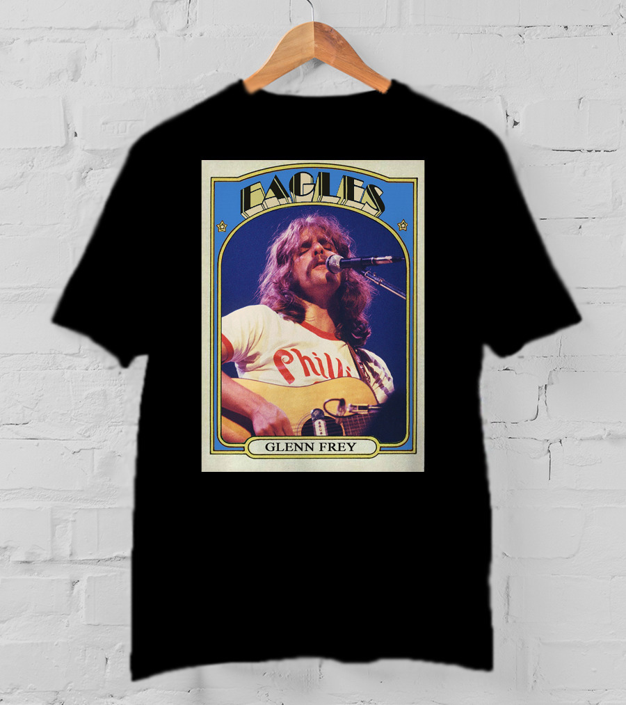 Eagles Glenn Frey Vintage Phillies Tee Card T-Shirt