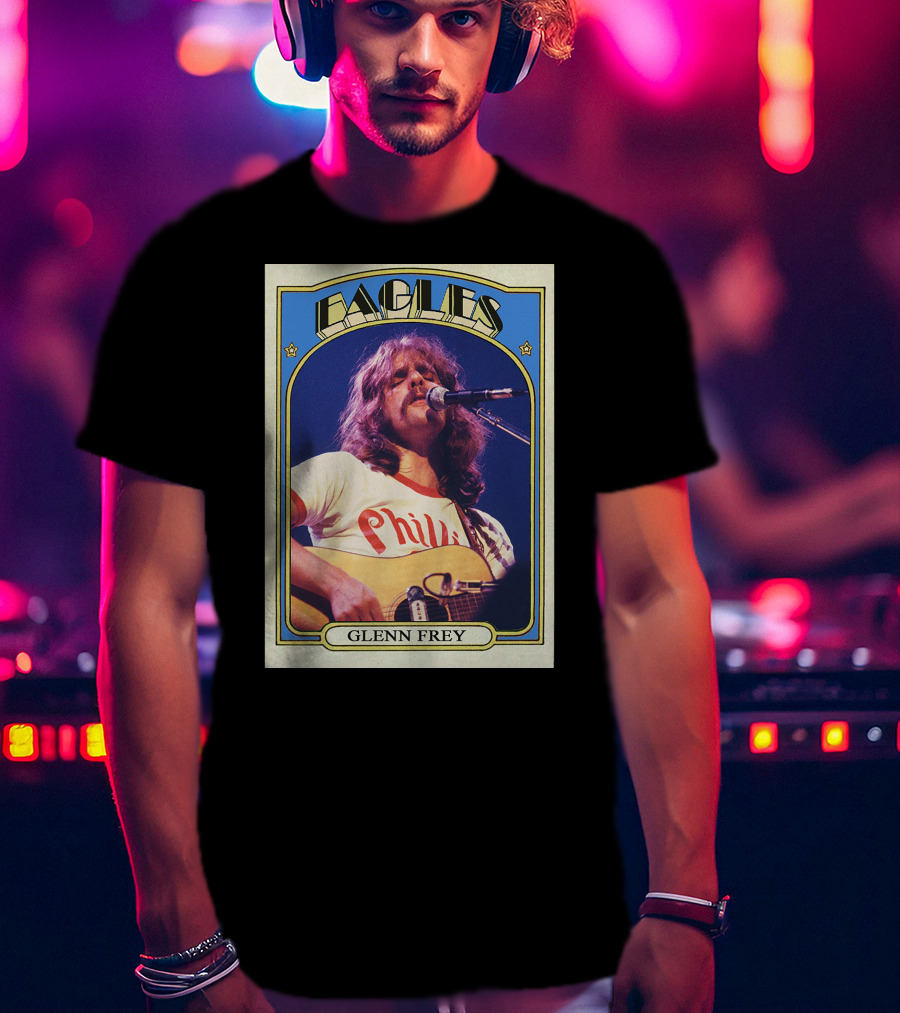 Eagles Glenn Frey Vintage Phillies Tee Card T-Shirt