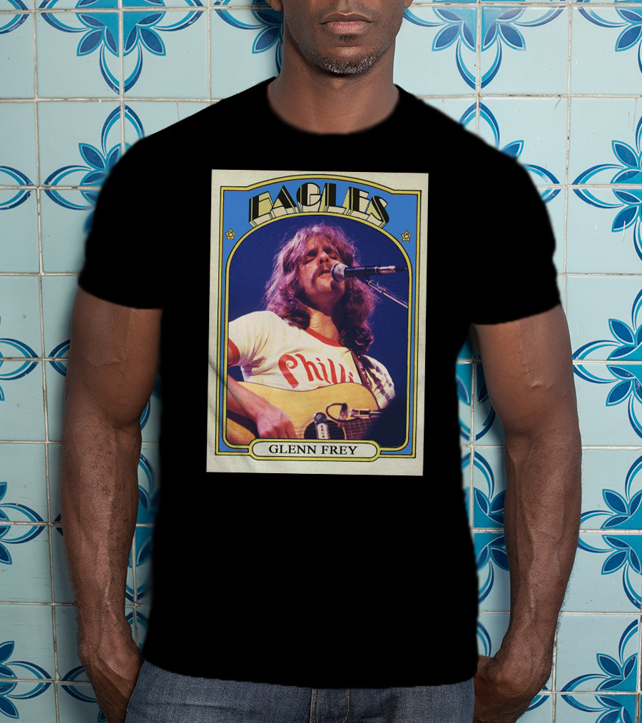 Eagles Glenn Frey Vintage Phillies Tee Card T-Shirt