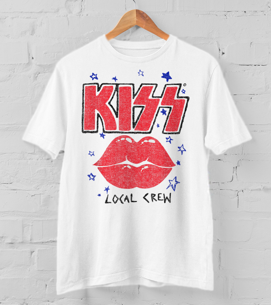 KISS Local Crew Lips And Stars T-Shirt