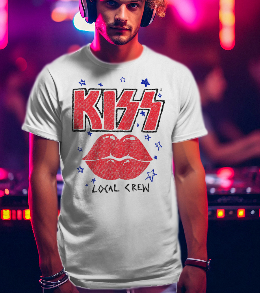 KISS Local Crew Lips And Stars T-Shirt