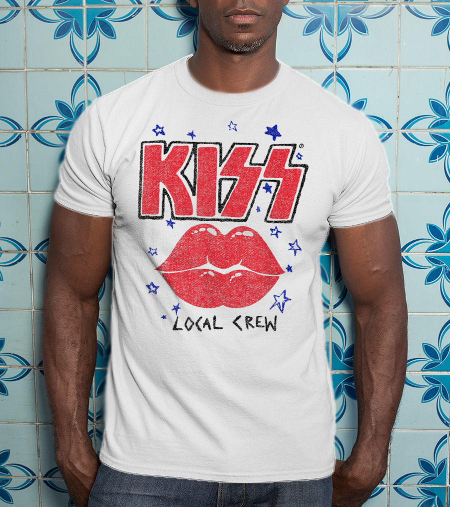 KISS Local Crew Lips And Stars T-Shirt