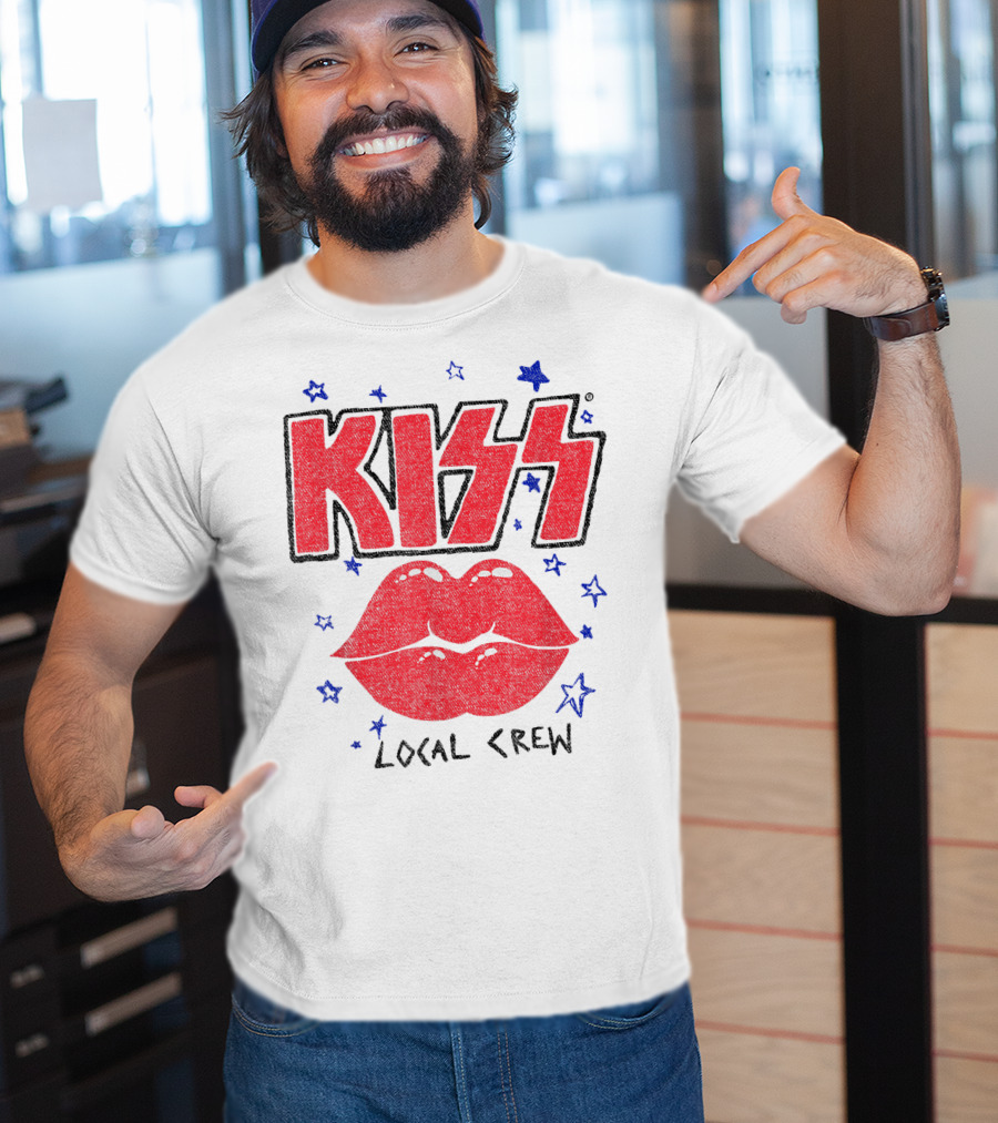 KISS Local Crew Lips And Stars T-Shirt