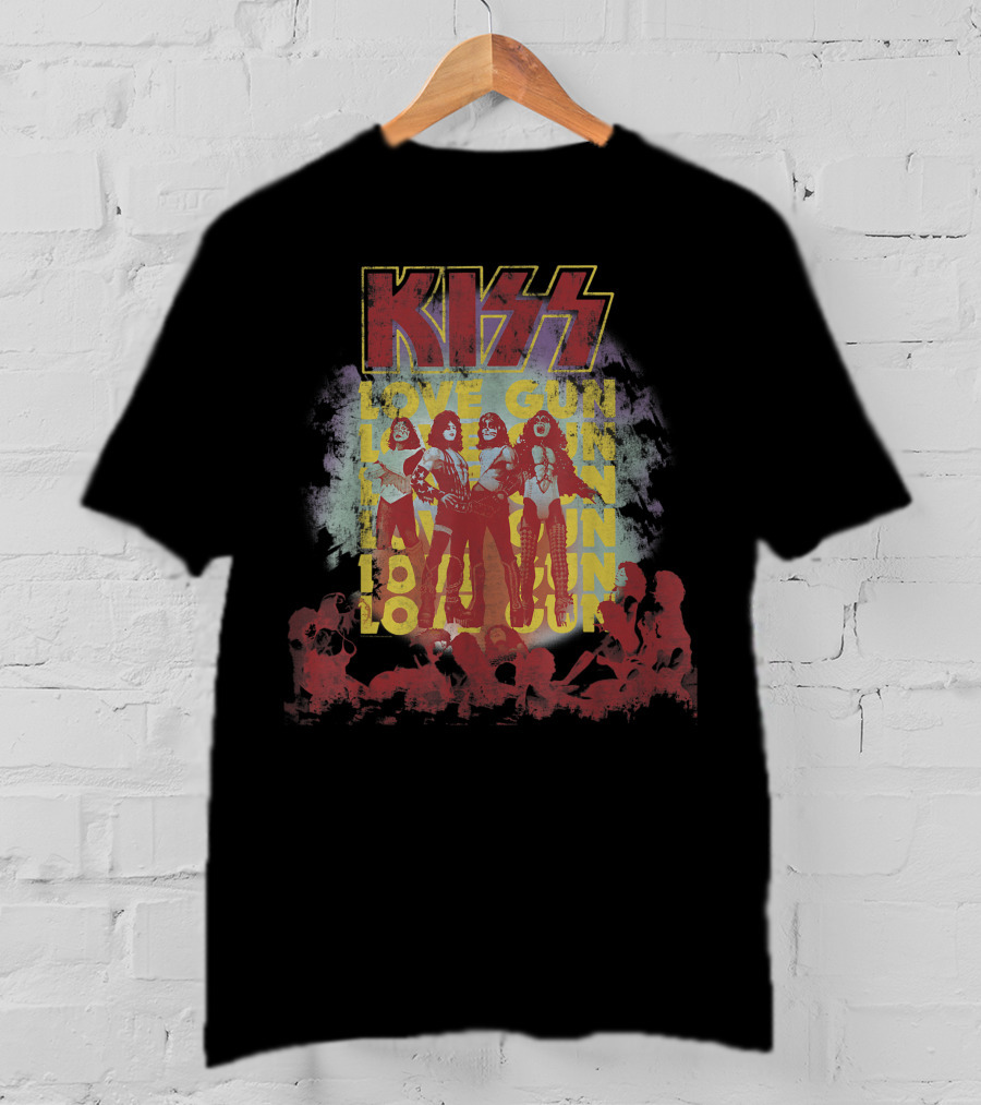 KISS Love Gun Album Art With Red T-Shirt