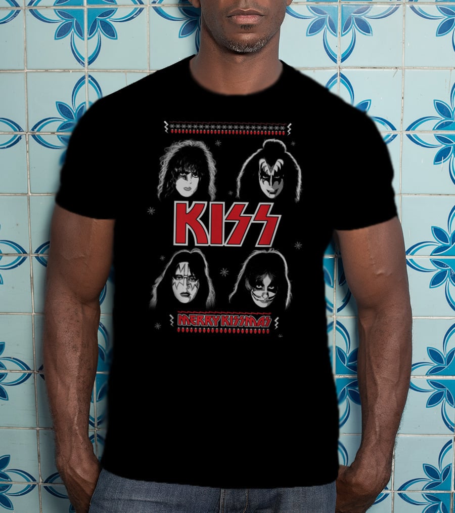 KISS Merry KISSmas Christmas Band Faces T-Shirt