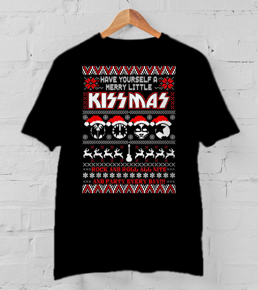 KISS Merry Little KISSmas Rock And Roll All Nite And Party Every Day T-Shirt