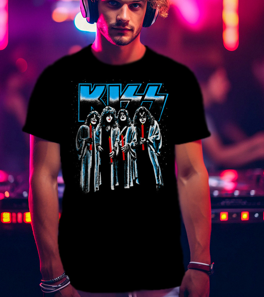 KISS Not So Silent Night Band Members Candle T-Shirt