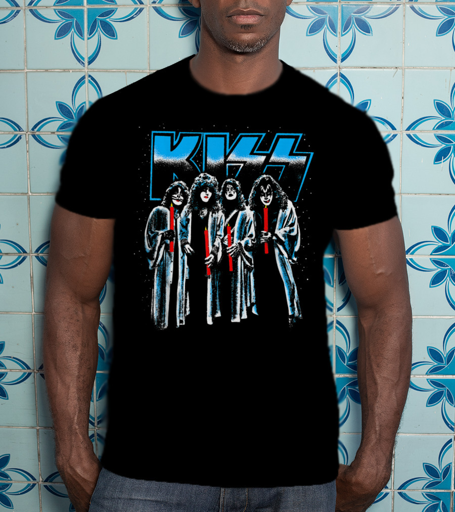 KISS Not So Silent Night Band Members Candle T-Shirt