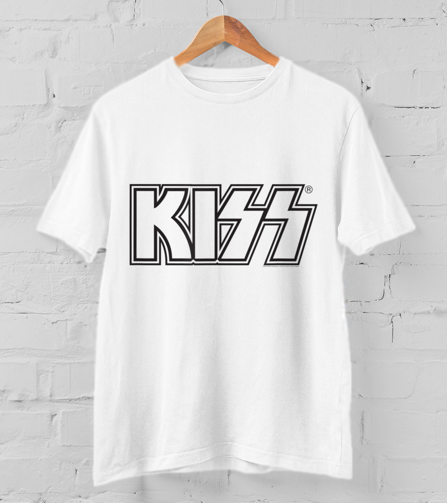 KISS Outline Text In Iconic Block Letters T-Shirt