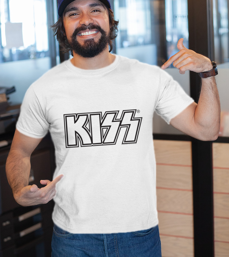 KISS Outline Text In Iconic Block Letters T-Shirt