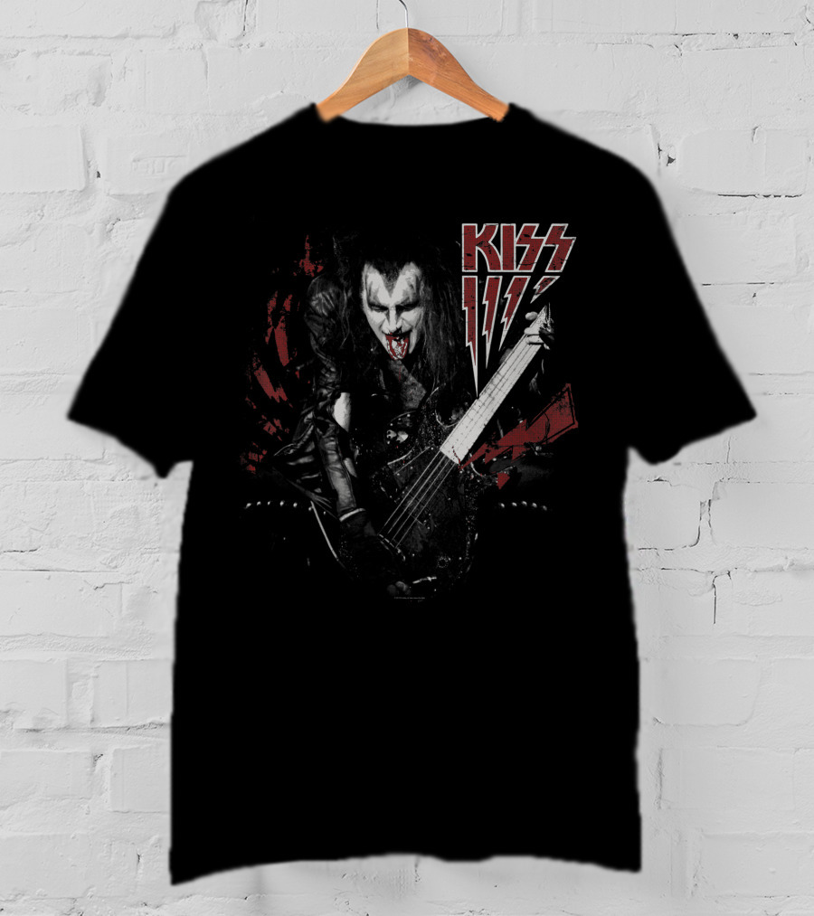 KISS Simmons Rock Icon Bass Guitar Demon Makeup T-Shirt
