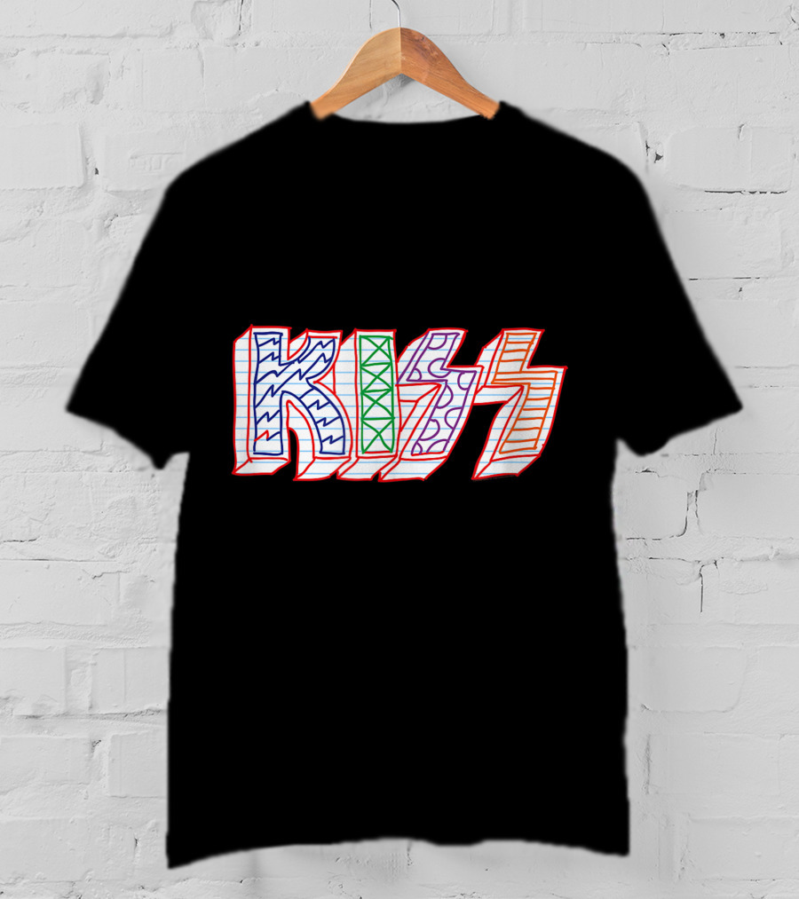 KISS Colorful Sketch Pattern Notebook T-Shirt