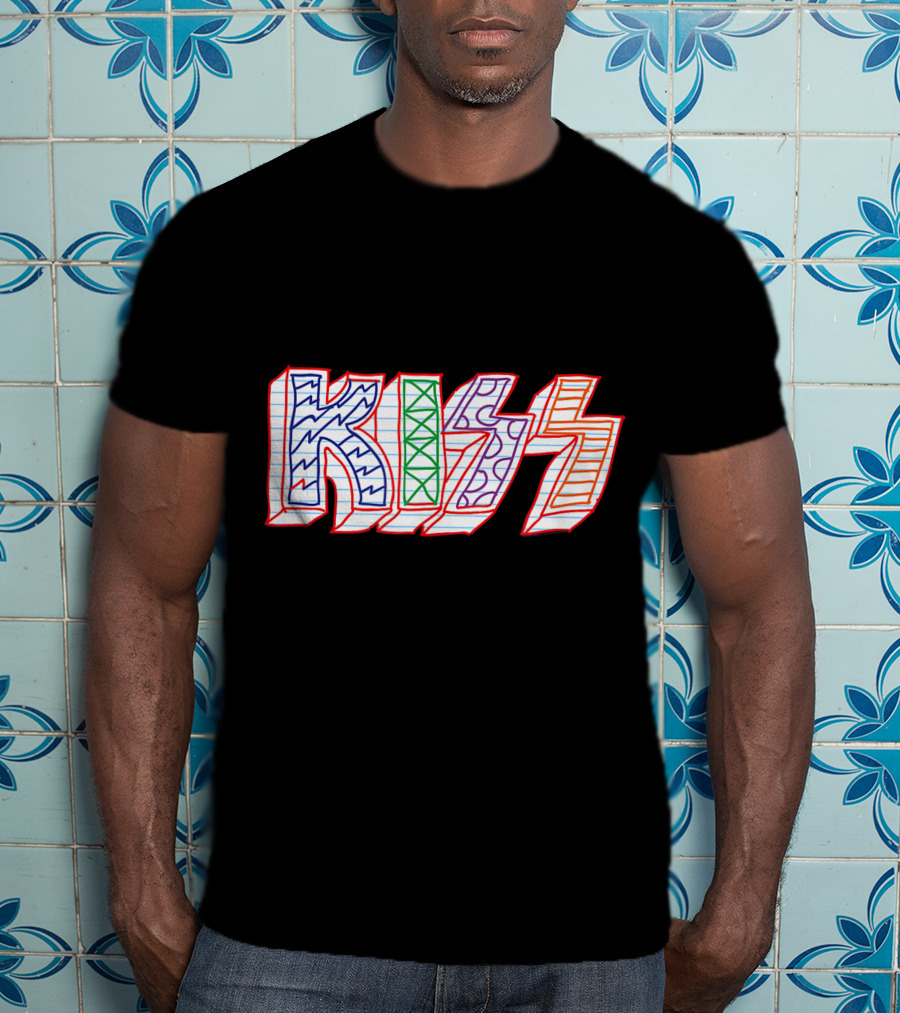 KISS Colorful Sketch Pattern Notebook T-Shirt