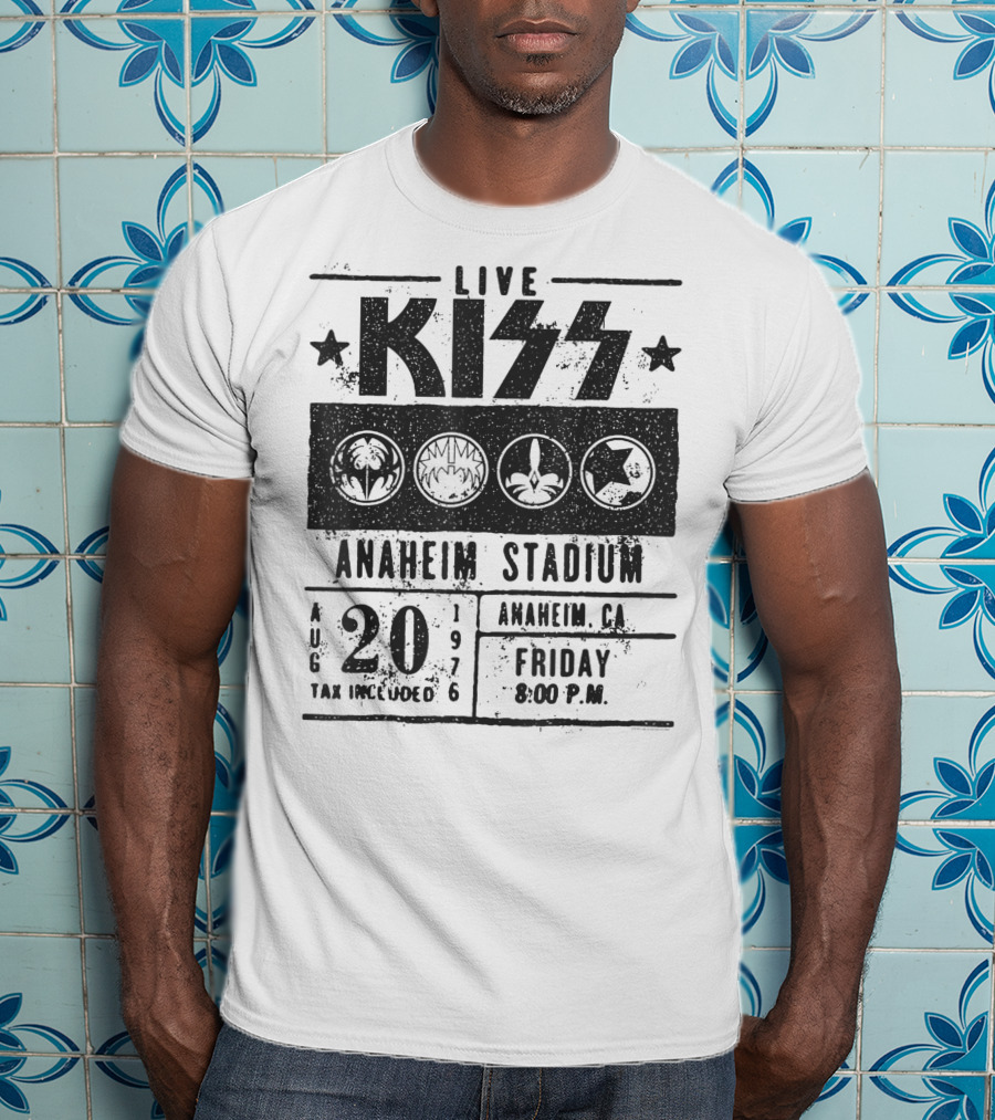 LIVE KISS Anaheim Stadium August 20 1976 Friday 8:00 PM T-Shirt