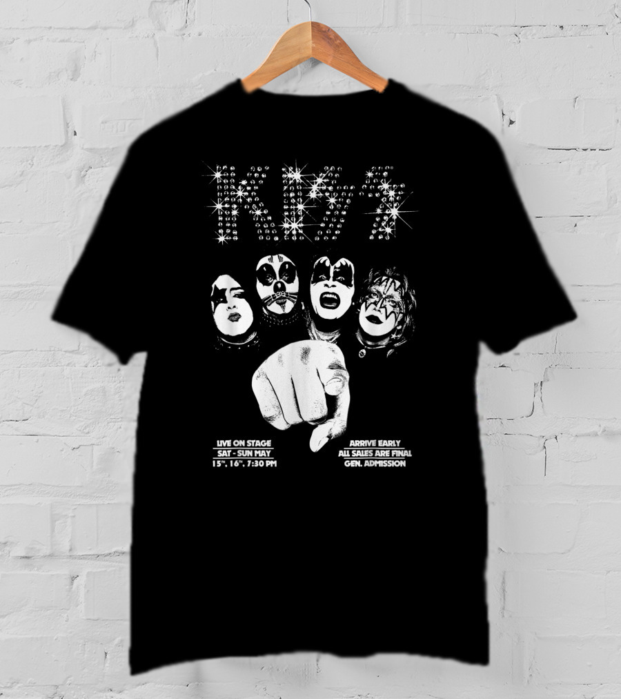 KISS We Want You Live On Stage May 15th 16th 7:30 PM General Admission T-Shirt