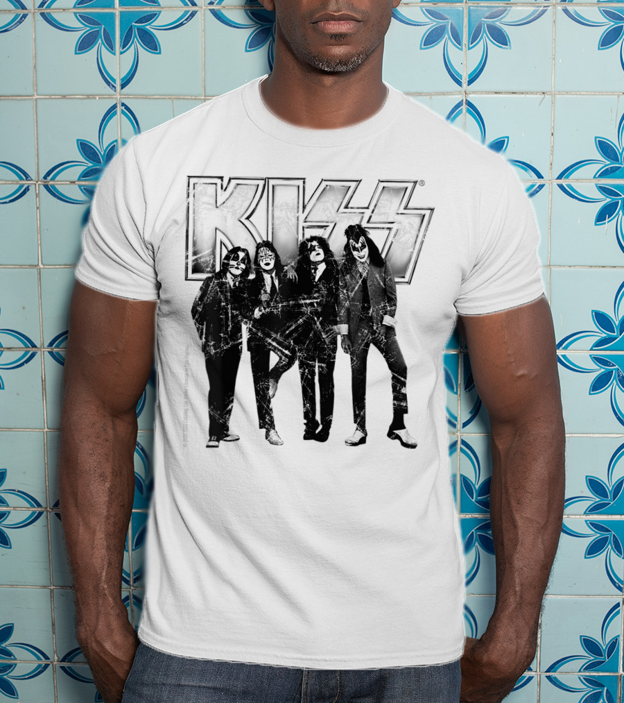 KISS Band Members Distressed Portrait T-Shirt
