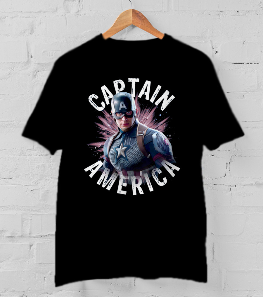 Captain America Vibrant Hero Aesthetic T-Shirt