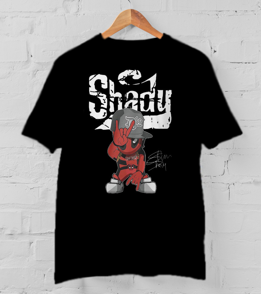 Deadpool Eminem Shady Slim Shady 313 12 Rap Signature T-Shirt
